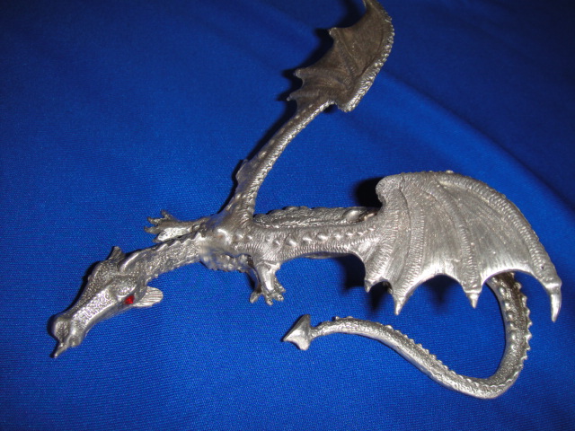 Handcrafted pewter dragon 1
