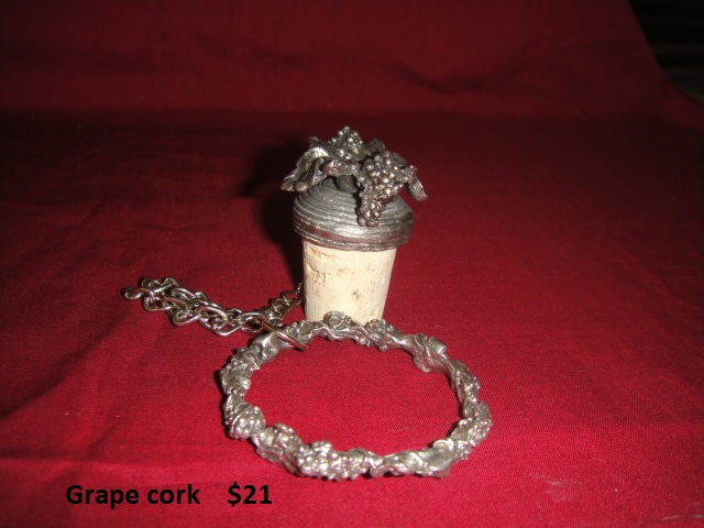 Handcrafted pewter grapecork