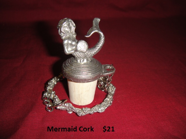 Handcrafted pewter mermaidcork