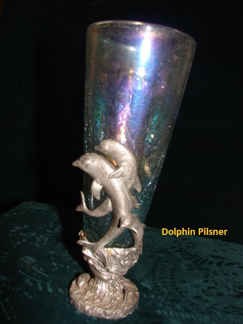 Handcrafted pewter dolphin