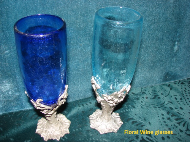 Handcrafted pewter floralwine