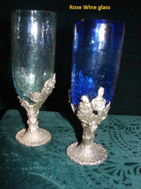 Handcrafted pewter rose 2