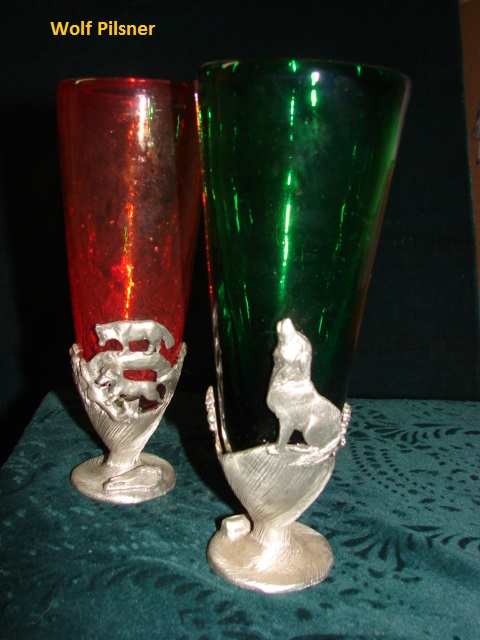 Handcrafted pewter wolfpilsner