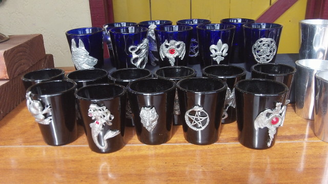 Handcrafted pewter shotglasses 1