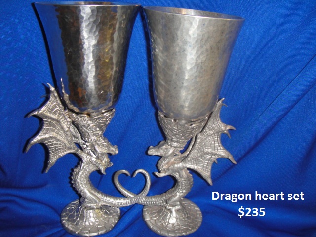 Handcrafted pewter dragonheart