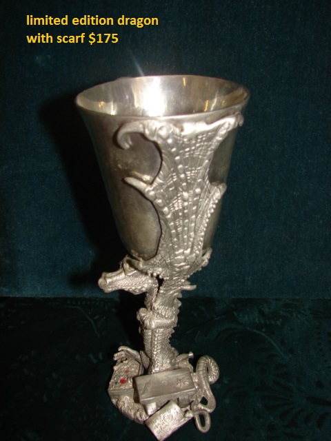 Handcrafted pewter dragonscarf