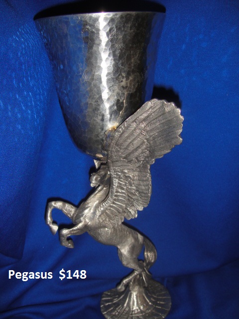 Handcrafted pewter pegasus