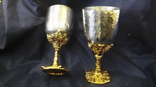 Handcrafted pewter vinogoblets 1
